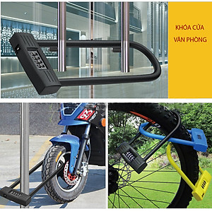 Khóa số chữ U chống trộm xe máy JS04 – loại 4 mã có thể thay đổi được