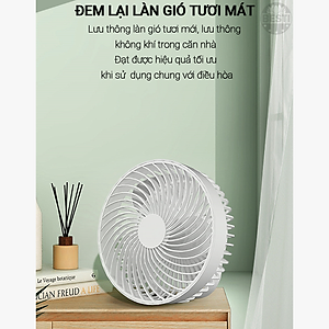 Quạt Mini Để Bàn, Quạt Tích Điện Sạc USB Besti - Quạt Cầm Tay 3 Tốc Độ, Điều Chỉnh Hướng Gió Xoay 360 Độ, Kiểu Dáng Sang Trọng , Không Gây Ồn, Pin Sạc Dung Lượng Lớn - Hàng Chính Hãng