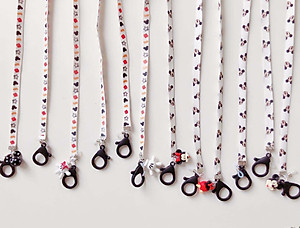 dây đeo khẩu trang, dây dù, dây vải, Dây đeo kính thời trang chống rơi rớt, 2 trong 1 - hình mặt cười