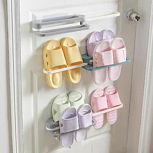 Kệ Để Giày Dép Thông Minh Thanh Treo Khăn Đa Năng, Giá Treo Kẹp Dép Tiện Dụng Treo Tường 3 NGĂN Gấp Gọn Dán Tường - Hàng Loại 1 - CHính Hãng MINIIN