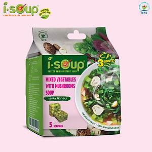 Canh Rau Tập Tàng Nấm Rơm Ăn Liền ISOUP 35g 05 Viên - Viên Canh Ăn Liền Sấy Thăng Hoa
