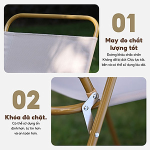 BG Ghế Xếp Gấp Gọn S11, S14 Khung Kim Loại , Dã Ngoại Picnic Câu Cá - Chất Liệu Vải Oxford Dày Dặn Thoáng Khí-Thiết Kế Tựa Lưng Ngồi Thư Giãn