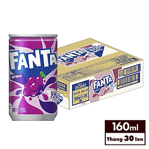 1 Thùng 30 lon Nước giải khát có ga Fanta vị nho 160mL