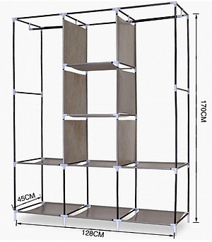Tủ Vải Quần Áo 3 Buồng 8 Ngăn To, Bền - Hàng Chính Hãng