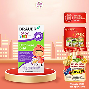 DHA cho trẻ từ 7 tháng Brauer Baby & Kids Ultra Pure DHA Úc Giúp phát triển não bộ, tăng khả năng tập trung, cải thiện thị lực - QuaTangMe Extaste