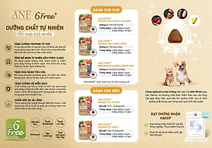 [DATE MỚI] [ 5.6KG]  Thức ăn hạt cho chó ANF 6FREE PLUS vị VỊT + CÁ HỒI nhập khẩu Hàn Quốc