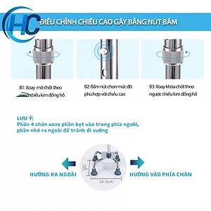 Gậy 4 Chân Thấp Lucass B-924 (Có Thể Tăng Giảm Chiều Cao)