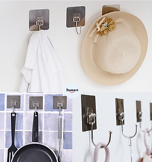 Móc Inox Dán Tường Chịu Lực 15KG Hamart Móc Treo Đồ Nặng Dán Tường Chất Lượng Cao