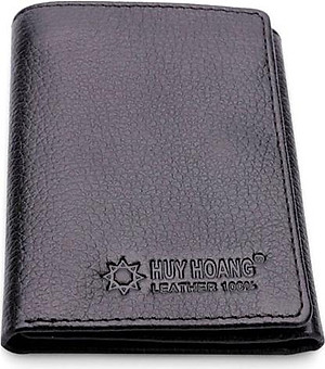 Túi unisex da bò Huy Hoàng 3 gấp loại nhỏ nhiều màu sắc HT3136-37-38