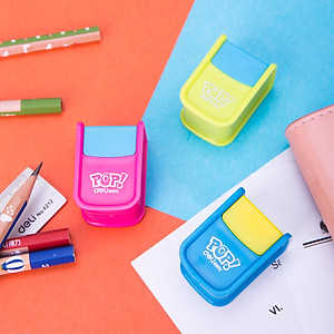 Gọt chì mini Deli - 1 lỗ/2 lỗ - Xanh lá/Hồng/Xanh dương - màu ngẫu nhiên - ER00200/ER00202/ER00300