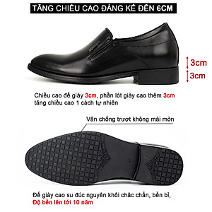 Giày lười da tăng chiều cao nam Bụi Leather G111 - Da bò Nappa cao cấp - Bảo hành 12 tháng