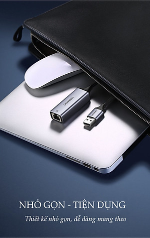 Bộ chuyển đổi USB 3.0 sang mạng LAN 10/100/1000Mbps RJ45 Gigabit Ethernet, mở rộng thêm cổng mạng cho máy tính, laptop... UGREEN CM209 50922 - Hàng Chính Hãng