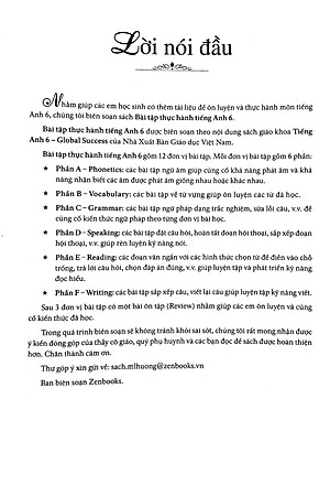 Bài Tập Thực Hành Tiếng Anh 6 (Có Đáp Án) - Dùng Kèm SGK Tiếng Anh 6 Global Success (2022)