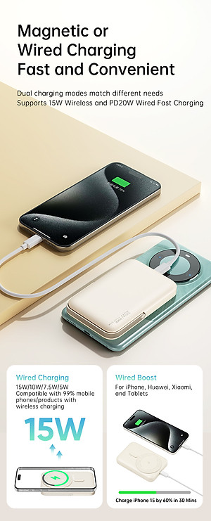 Pin sạc dự phòng không dây kèm giá đỡ điện thoại Rockspace P20 SE sạc nhanh PD 20W 10000mAh - Hàng chính hãng bảo hành 12 tháng