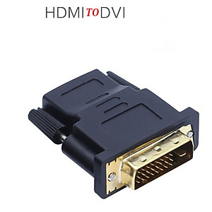 Đầu Chuyển Đổi HDMI Sang DVI 20124 Đầu chuyển đổi DVI-D (24+1) cổng đực sang HDMI cổng cái  (màu đen) Đầu chuyển đổi  HDMI cái sang DVI 24+1 đực - Hàng Nhập Khẩu