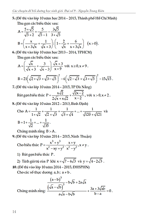 Sách Các Chuyên Đề Bồi Dưỡng Học Sinh Giỏi Đại Số Lớp 9