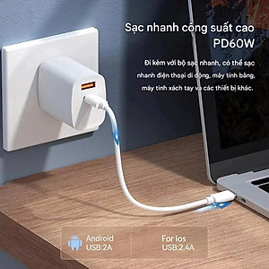 Cáp sạc nhanh đa năng - Hỗ trợ sạc nhanh lên đến 60W - Hàng Nhập Khẩu