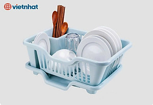 Rổ Úp Chén Bát Việt Nhật (3535), Giá Để Bát , Khay Úp bát có Lỗ Thoát Nước Tiện Ích