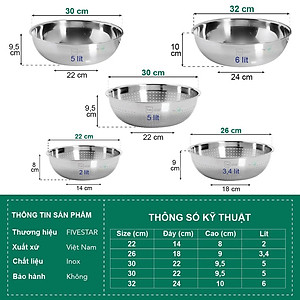 Rổ lưới inox cao cấp Fivestar 22cm / 26cm / 30cm