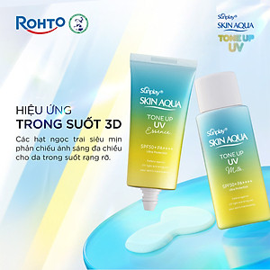 Kem chống nắng nâng tông Skin Aqua Tone up Mint Green cho da trắng có khuyết điểm đỏ, dạng tinh chất Sunplay Skin Aqua Tone Up UV Essence Mint Green SPF 50+ PA++++ 50g