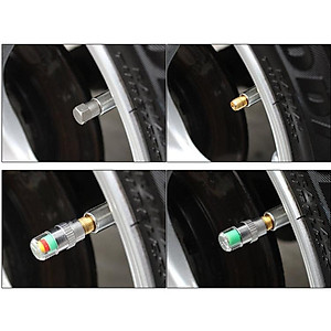 Nắp Van Lốp Ô Tô bằng Đồng kiểm tra cảnh báo Áp Suất Lốp có ốc hãm chống trộm