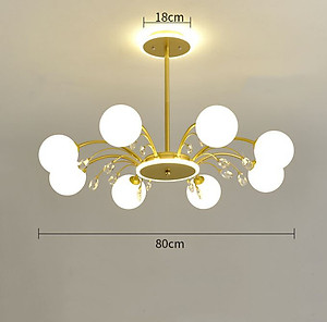Đèn chùm DESPE loại 8 bóng kiểu dáng hiện đại, sang trọng trang trí nhà cửa độc đáo - kèm bóng LED chuyên dụng.