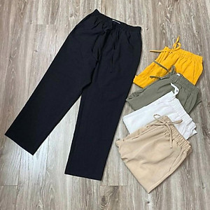 Quần Baggy Đũi Xước Hàn Quốc Lưng Thun Freesize 50-60kg tùy chiều cao