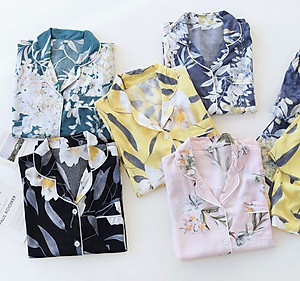 Đồ Bộ Nữ Dài Tay, Pijama Mặc Nhà Cho Nữ Bigsize Azuno BN2111 Chất Liệu Cotton Lụa Có Thể Mặc Mùa Hè