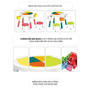 Bộ bàn ghế lắp ghép đồ chơi smoneo đa năng Toys house  1119-SM-001-88005 tặtng quà dễ thương