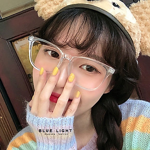 Kính Giả Cận, Gọng Kính Cận Nam Nữ Mắt Vuông To Gọng Nhựa Đen Nhám Siêu Nhẹ Không Độ Hàn Quốc - BLUE LIGHT SHOP