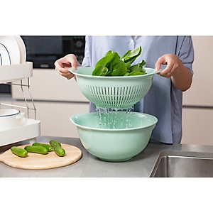 {Nhiều Cỡ } Bộ Thau Rổ Nhựa Cao Cấp Yoko Inochi Nhật Bản - Kháng khuẩn khử mùi đảm bảo an toàn vệ sinh thực phẩm - Chính Hãng ( Tặng kèm khăn lau pakasa)