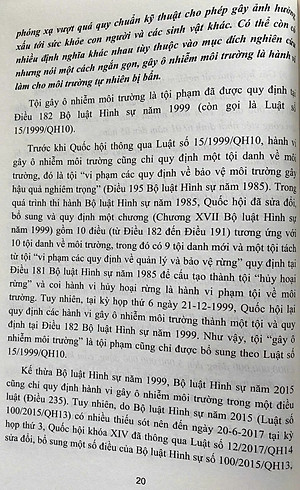 Bình luận Bộ luật hình sự năm 2015- Phần thứ hai Các tội phạm (Chương XIX- Các tội phạm về môi trường)