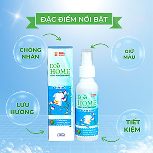 Xả Vải Khô Dạng Xịt Công Nghệ Sinh Học ECOHOME 100ml Hương Ban Mai Vỏ Xanh Làm Mềm Vải Khử Mùi Mồ Hôi, Lưu Hương Cả Ngày