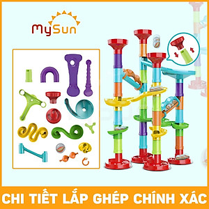 Đồ chơi cầu trượt thả bi lăn 3D mô hình lắp ráp cho bé giải trí sáng tạo MySun