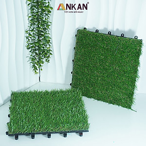 Vỉ Cỏ Nhân Tạo Thương Hiệu ANKAN, Kết Hợp Với Vỉ Gỗ Lót Sàn Để Lót Ban Công, Sân Vườn, Phòng Tập Gym, Khu Resort, Cỏ Nhân Tạo Loại Tốt, An Toàn Cho Trẻ Nhỏ, Hàng Xuất Khẩu