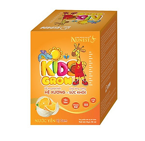 Lốc nước yến dinh dưỡng phát triển chiều cao cho bé Nunest Kid Grow vị Cam (6 lọ x 70ml)