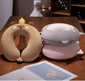 Gối chữ U làm bằng mút hoạt tính, gối kê cổ dễ thương dùng để máy bay, xe hơi, du lịch, kê cổ cổ gối ngủ trưa văn phòng-GC876488