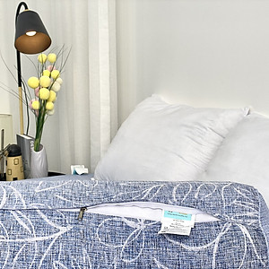 Bộ ga giường  KBedding by Everon KMTP 111 Microtencel Xanh in hoa (4 món)