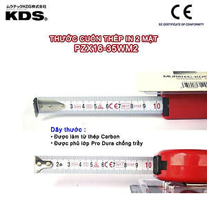 THƯỚC CUỐN THÉP 3.5m KDS PZX16-35WM2 HỆ MET