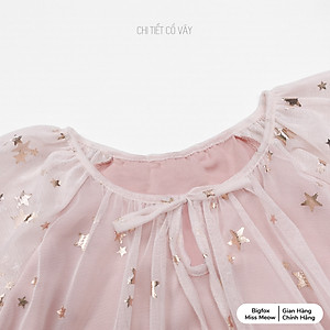 Đầm tiểu thư dự tiệc cho bé gái Bigfox Miss Meow, váy công chúa size đại ren lưới hồng mùa hè 7,9,11 tuổi 30kg