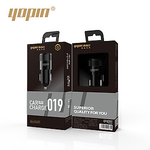 Adapter Củ Sạc Nhanh Trên Xe Hơi, Ô Tô 2 Cổng USB Qualcomm Quick Charge 3.0 YOPIN YE-CC019F - Hàng Nhập Khẩu