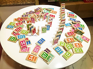 Domino 100 số Tiếng Anh phép toán cho bé học và chơi xếp hình sáng tạo