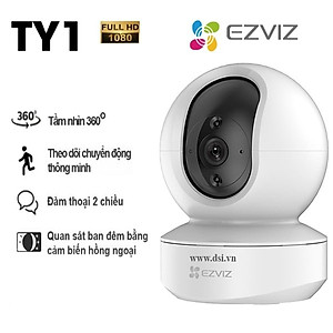 Camera IP Wifi Trong Nhà Ezviz TY1 2MP Quay Quét 360 độ, Đàm Thoại 2 Chiều - Hàng chính hãng