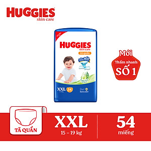 Tã/bỉm quần Huggies Skin Care Super Jumbo XXL54 miếng với tràm trà dịu da