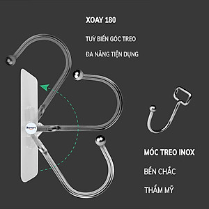 Móc Inox Dán Tường Chịu Lực 15KG Hamart Móc Treo Đồ Nặng Dán Tường Chất Lượng Cao