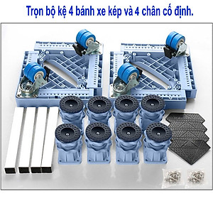 Kê chân tủ lạnh máy giặt có 8 trụ 4 bánh đôi