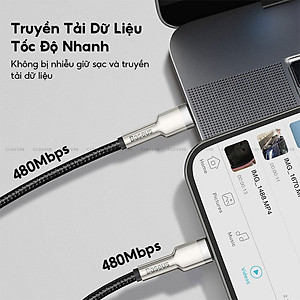 Cáp sạc nhanh PD20W truyền dữ liệu Baseus Metal Data Type-C sang iPhone ( 2 size ) - Hàng chính hãng