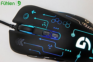Chuột gaming Fuhlen G90s Pro RGB, DPI 8000, App chỉnh led RGB, macro, 7 nút bấm- Hàng chính hãng