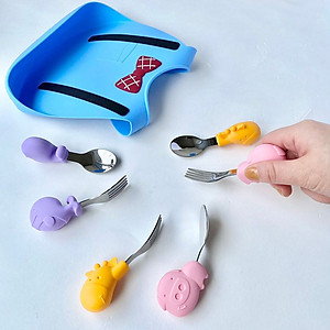 Bộ thìa nĩa tập ăn cho bé Palm Grasp Marcus & Marcus, từ 18 tháng