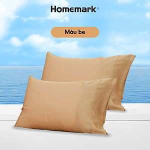 Cặp Vỏ Gối Nằm Lụa Tencel 60s Cao Cấp Homemark 50x70cm - Mềm Mịn, Thoáng Mát, Chống Nhăn PL1